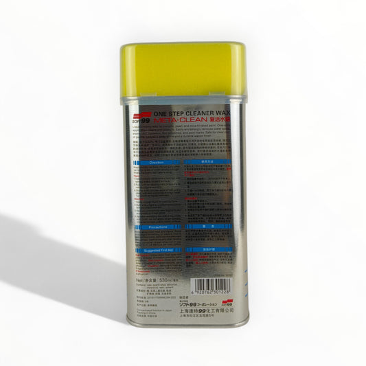 soft99 meta-clean car wax can 530-millilitre back side