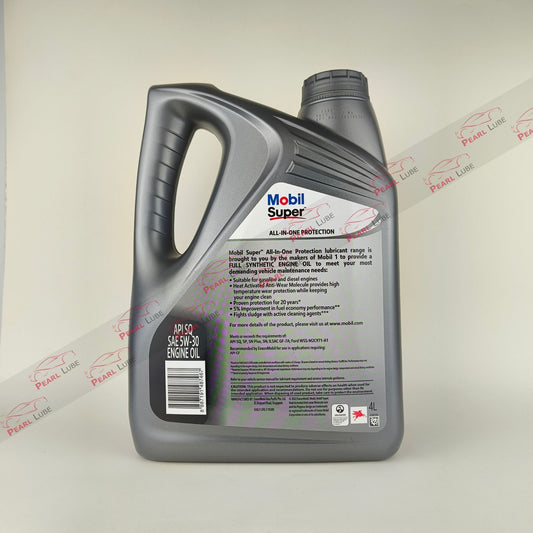 Mobil Super 5W-30 All-In-One Protection Synthetic Engine Oil - 4L back side