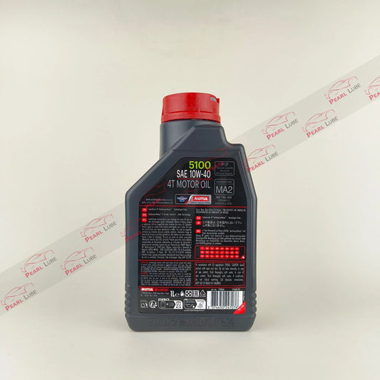 MOTUL 10W-40 5100 4T Motorcycle Engine Oil 1-liter back side