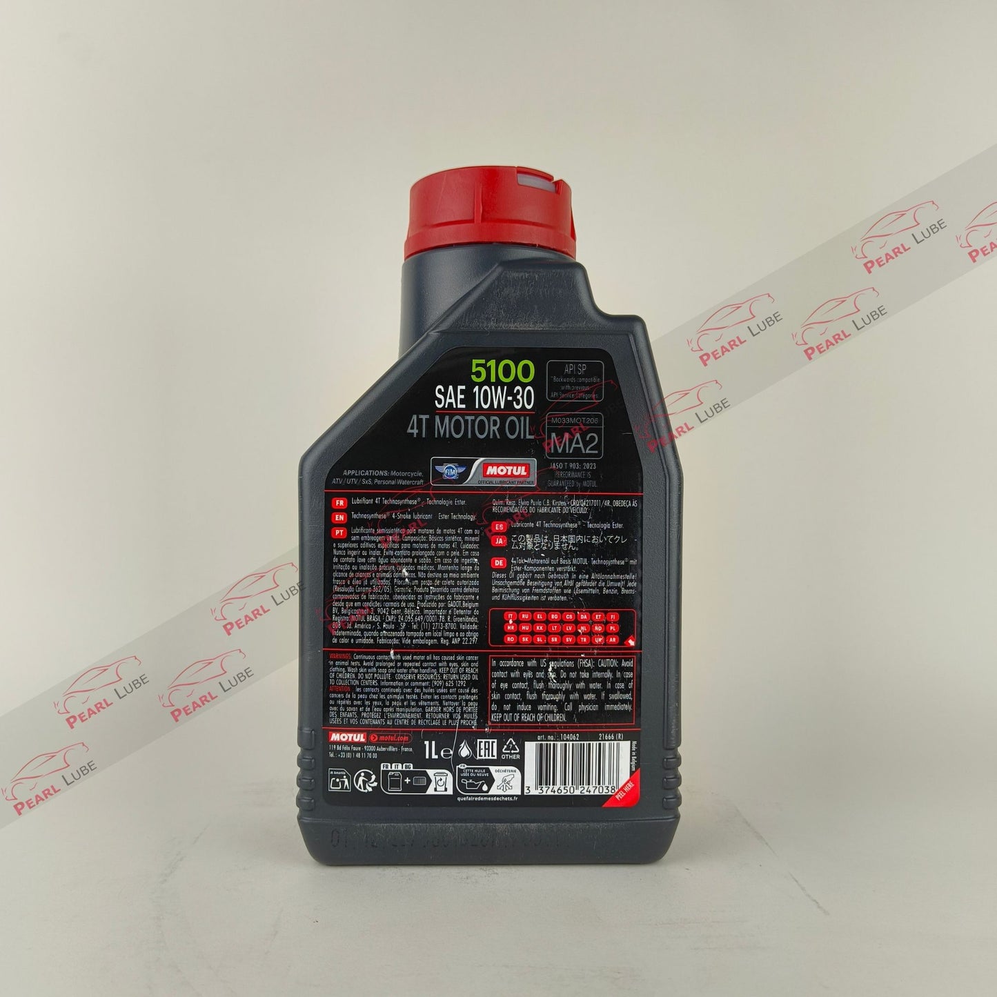 MOTUL 5100 10W-30 (10w30) Semi-Synthetic Motorcycle Engine Oil - 1L back side