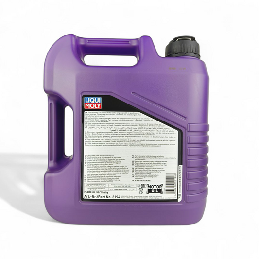 liquimoly 5w40 synthoil high tec 4-litre engine oil back side