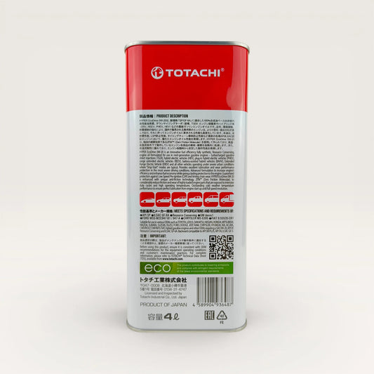 TOTACHI 0W-20 API SP Hyper EcoDrive Engine Oil 4-Litre back side