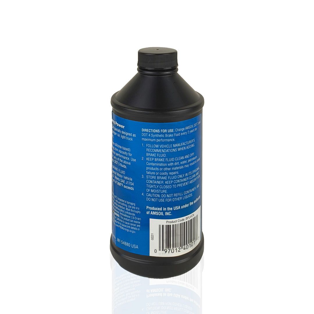 amsoil dot 3 and 4 brake fluid 355-millilitre back side