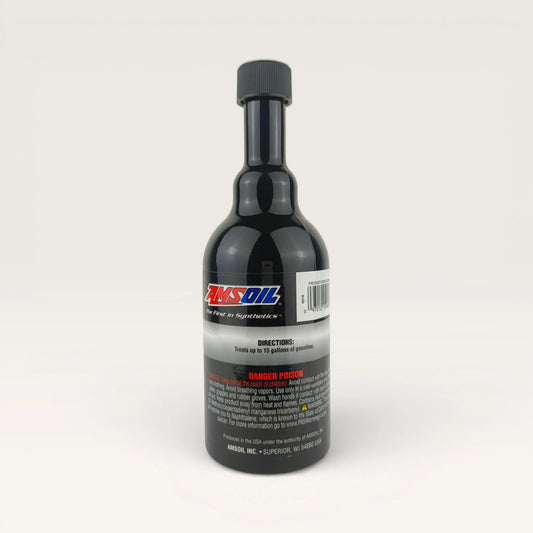 amsoil dominator octane boost additive 354-millilitre back side