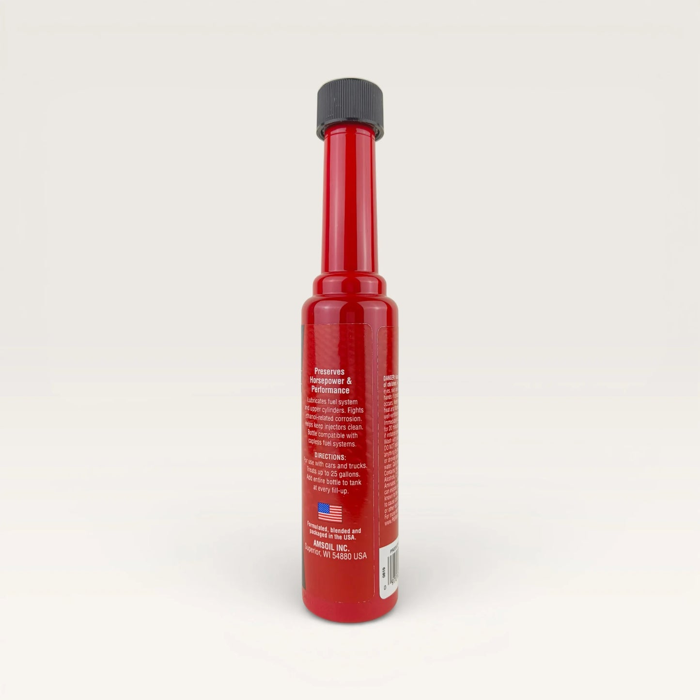 amsoil gasoline additive for upper cylinder lubrication 177-millilitre back side