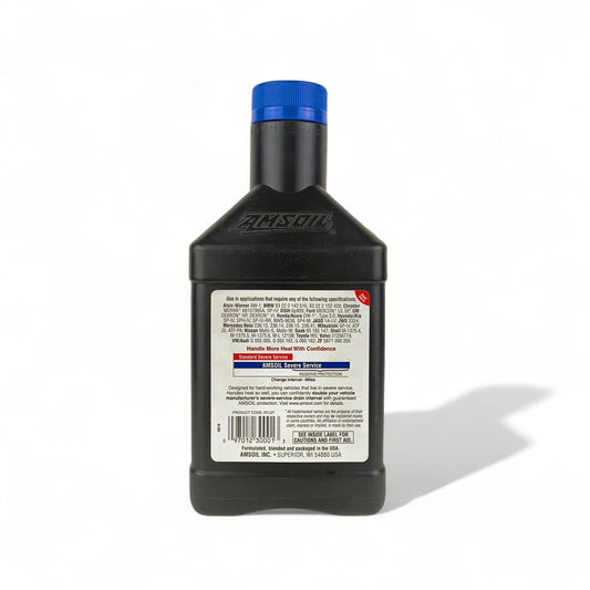 amsoil atf signature series 946-millilitre transmission fluid back side