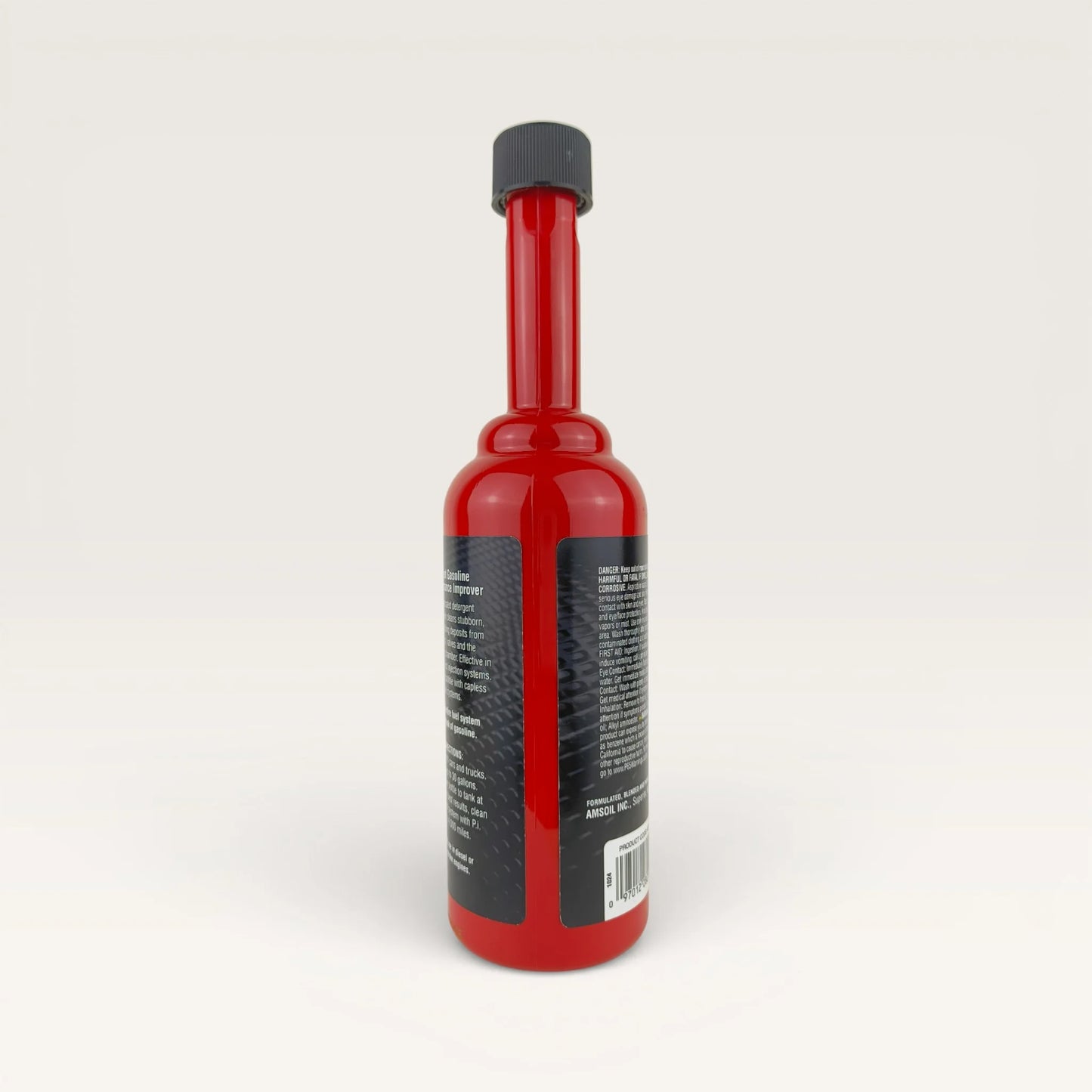 amsoil gasoline performance improver (p.i) additive 355-millilitre back side