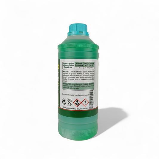 concept extream antifreeze ready-to-use green coolant liquid bottle 1-litre back side