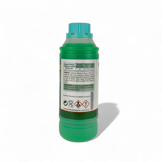 concept extream green anti-freeze coolant bottle 500-millilitre back side