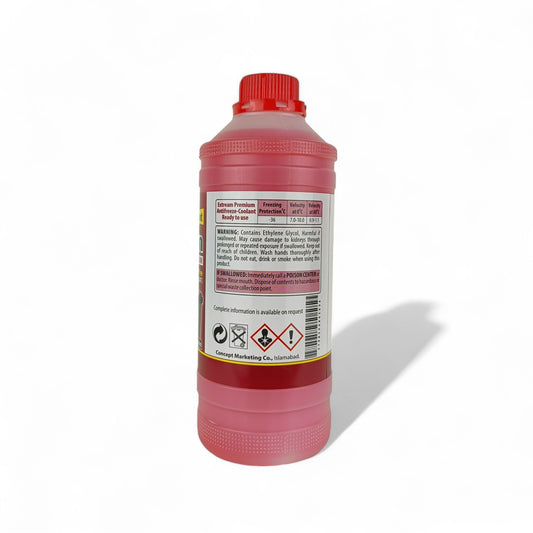 concept extream antifreeze ready-to-use red coolant liquid bottle 1-litre back side