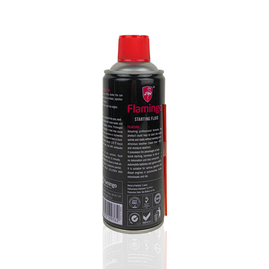 flamingo vehicle starting fluid 450-millilitre back side
