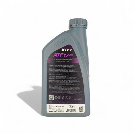kixx atf dx-3 1-litre transmission fluid back side
