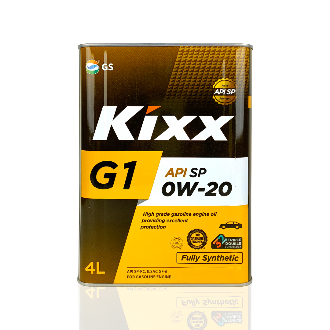 kixx g1 0w20 api sp engine oil 4-litre front side