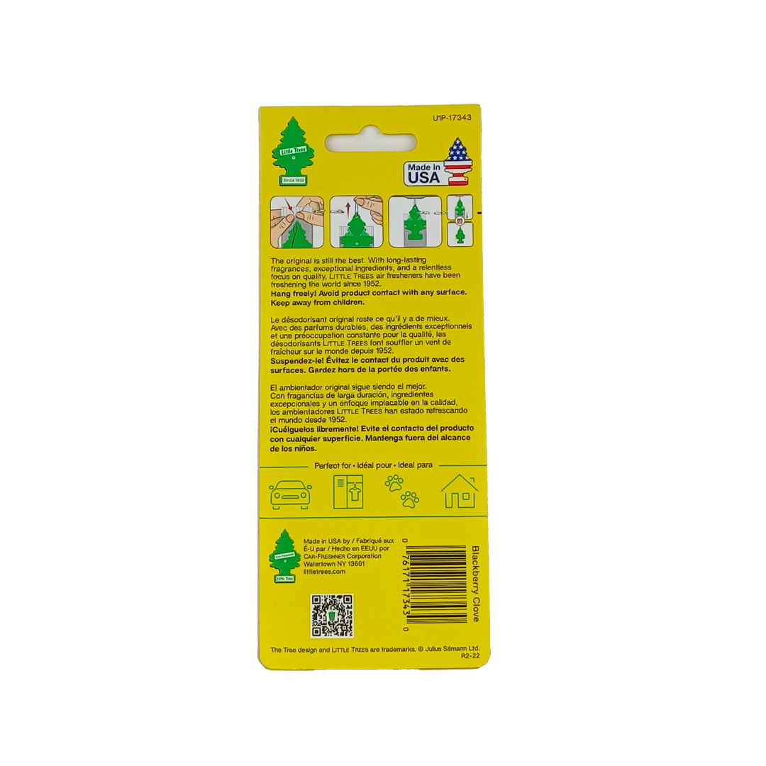 littletrees new car scent card air freshener back side