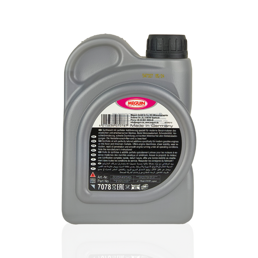 meguin 0w20 special engine oil 1-litre engine oil back side