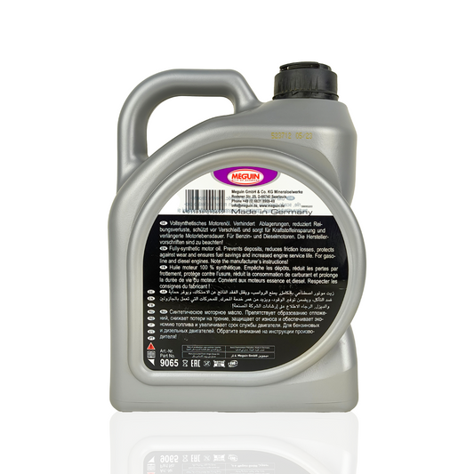 meguin 0w40 super leichtlauf driver 4l-litre engine oil back side