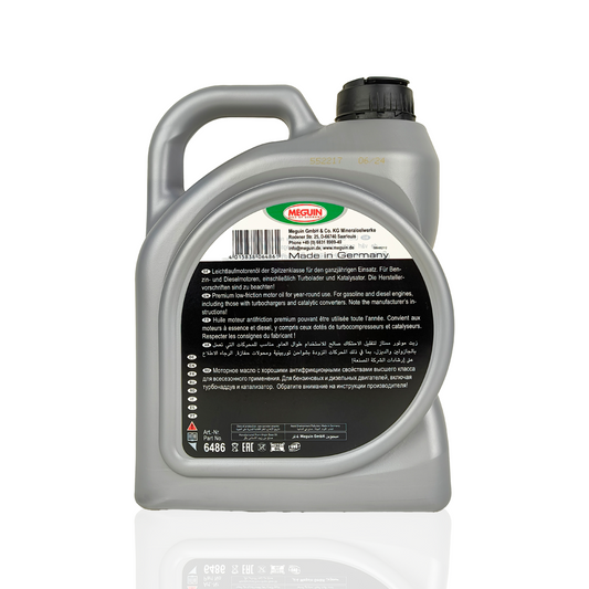 meguin longlife 5w40 ultra performance 4-litre engine oil back side