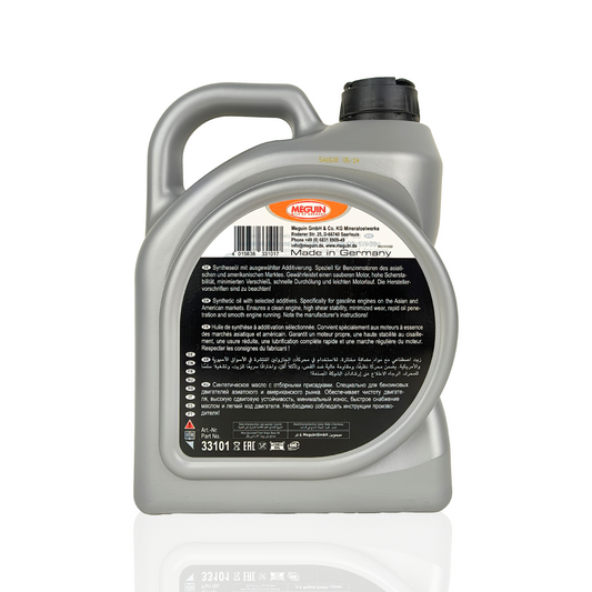 meguin 5w30 special 4-litre engine oil back side
