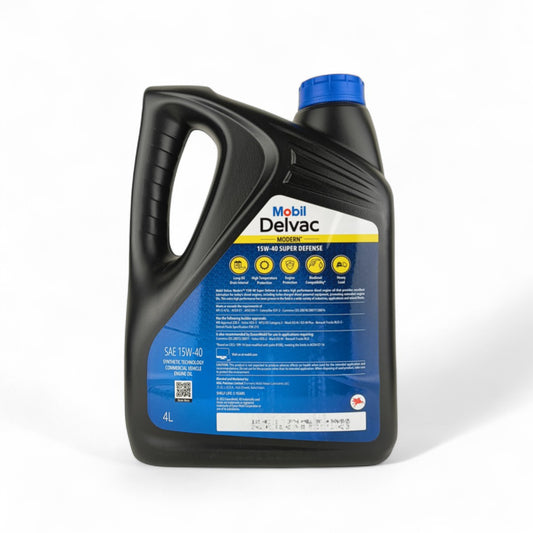 mobil delvac 15w40 4-litre engine oil back side