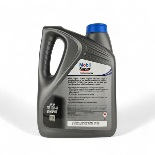 mobil super 10w40 3-litre engine oil back side