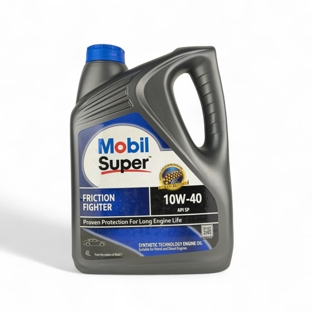 mobil super 10w40 4-litre engine oil front side