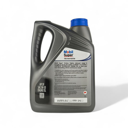 mobil super 5w30 3-litre engine oil back side