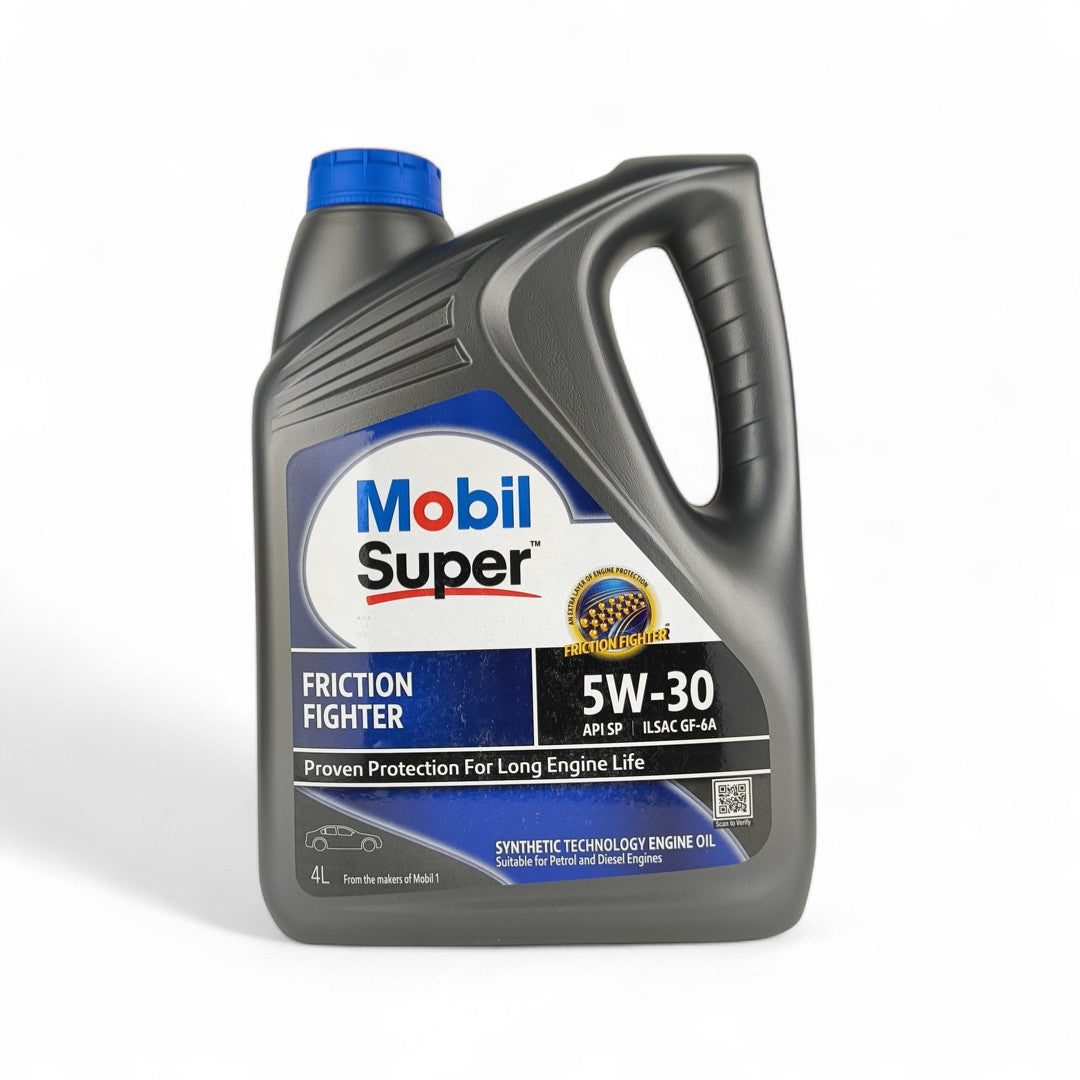 mobil super 5w30 4-litre engine oil front side
