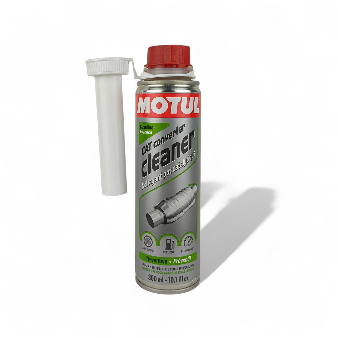 motul catalytic converter cleaner additive for gasoline liquid can 300-millilitre front side