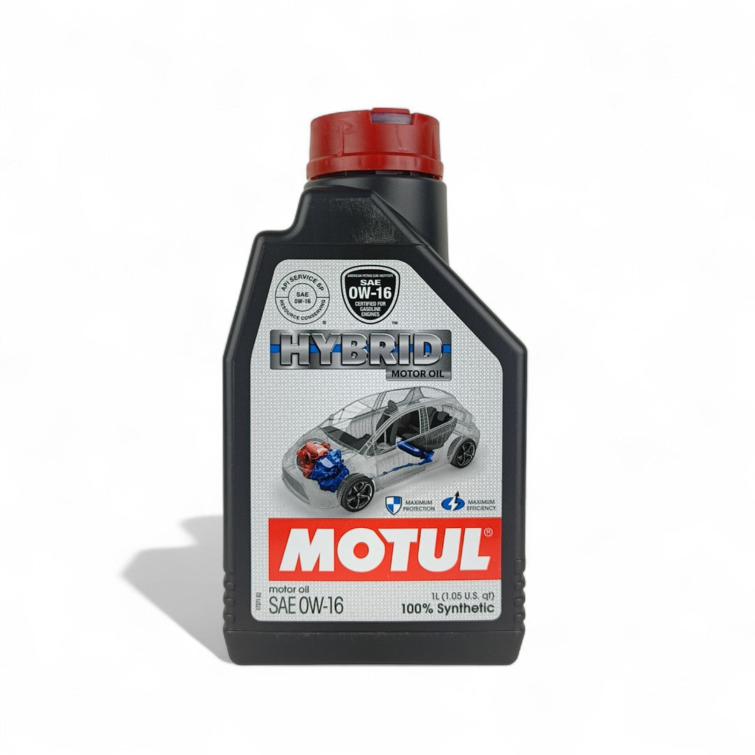 motul hybrid 0w16 1-litre engine oil front side