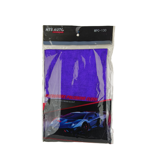 blue microfiber cleaning cloth packaging front side - 40cmx38cm