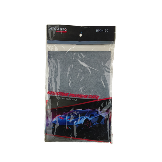 grey microfiber cleaning cloth packaging front side - 40cmx38cm