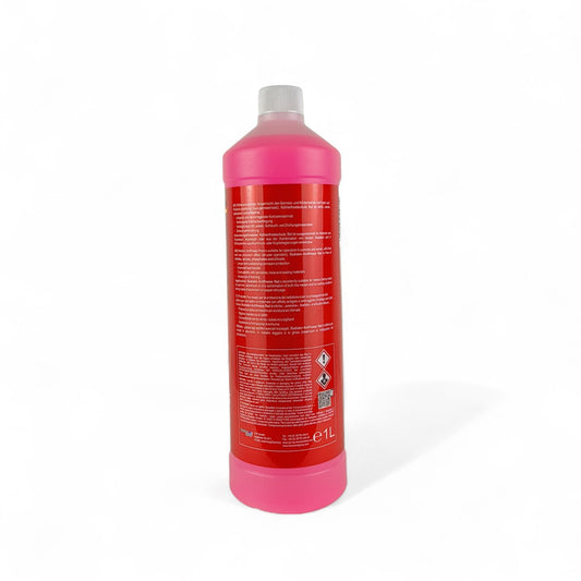 protec radiator antifreeze red coolant liquid bottle 1-litre back side