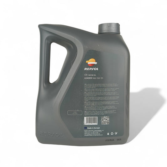 repsol leader 5w30 4-litre engine oil back side