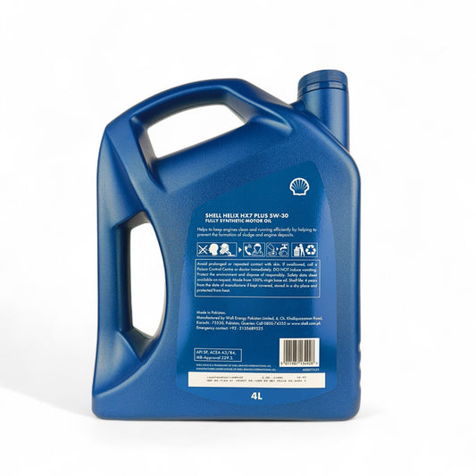 shell helix hx7 plus 5w30 sp 4-litre engine oil back side