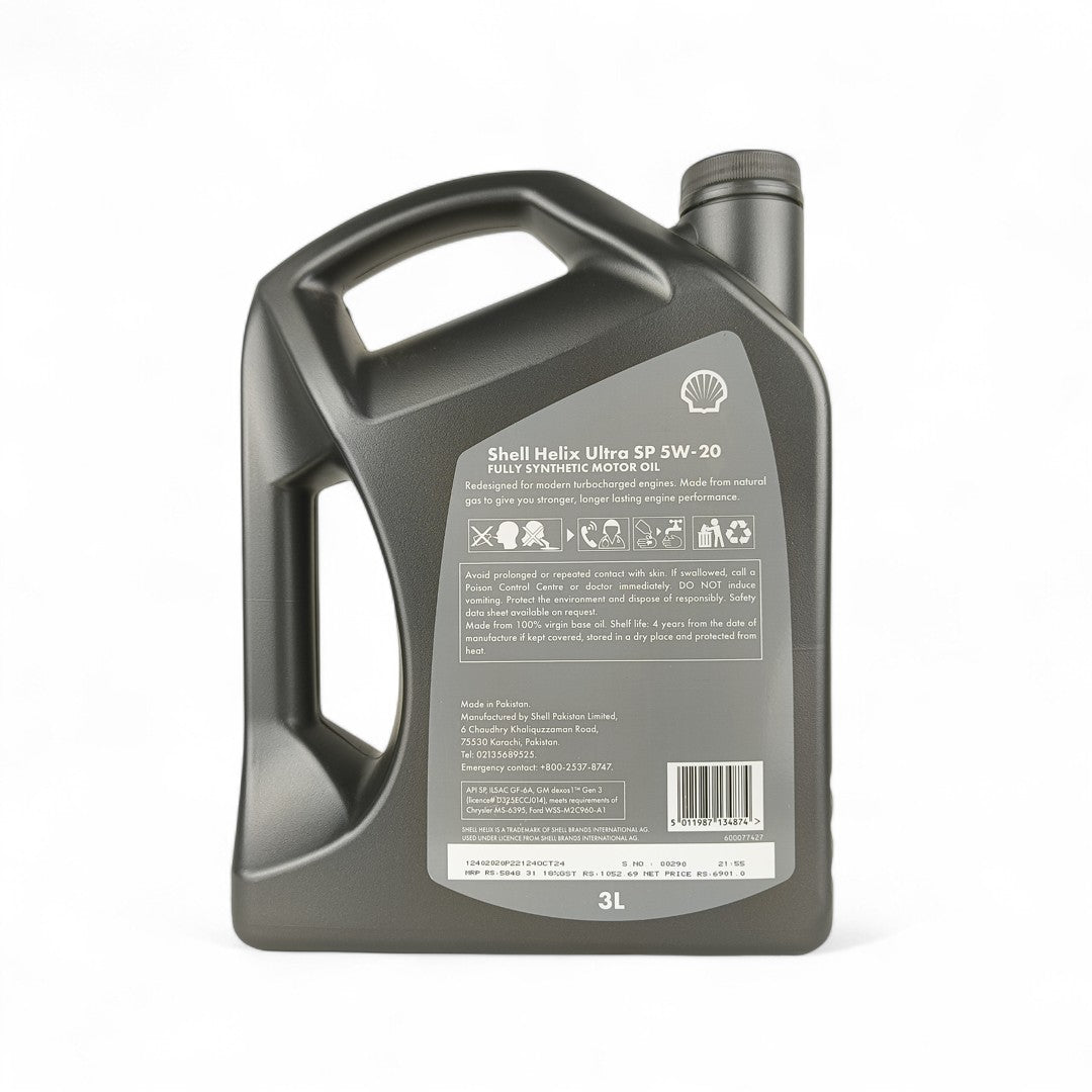 SHELL Helix Ultra 5W-20 (5w20) Engine Oil - 4L, 3L