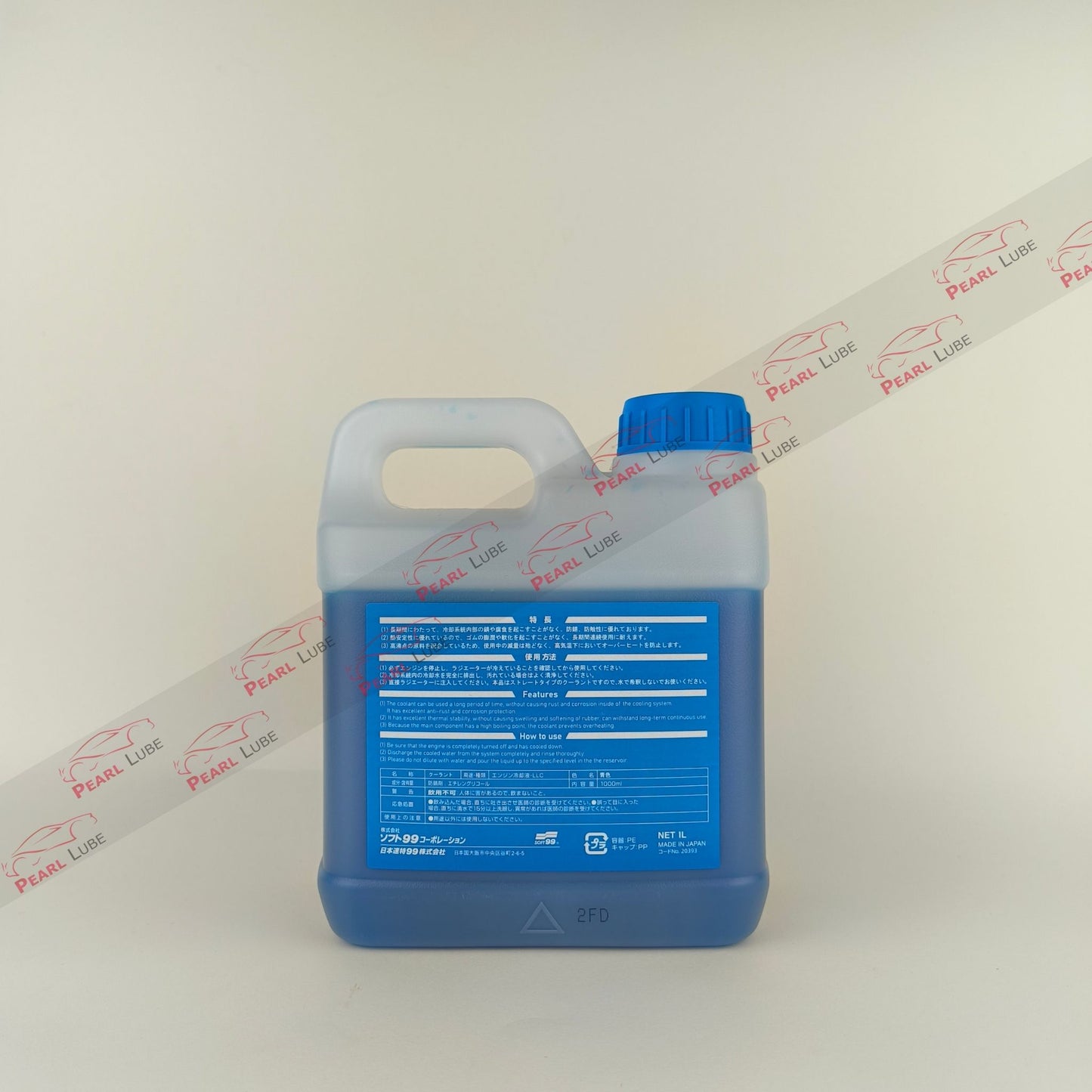 soft99 long life blue coolant liquid bottle 1-litre back side