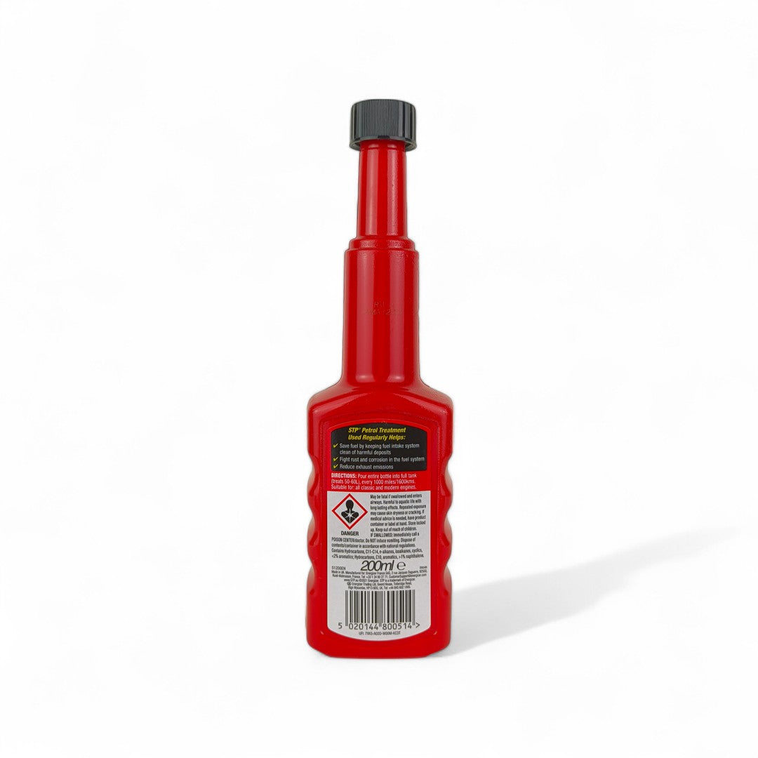 stp petrol treatment liquid bottle 200-millilitre back side