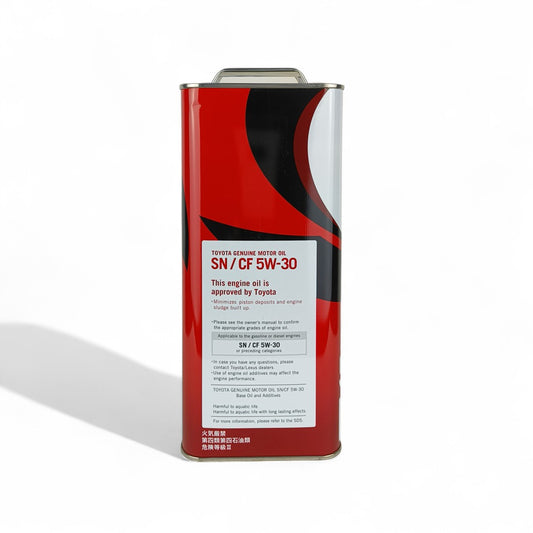 toyota sn/cf 5w30 4-litre engine oil back side