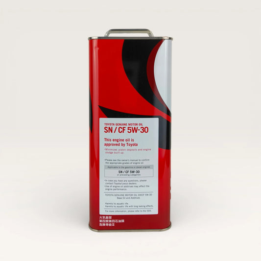 toyota sn/cf 5w30 4-litre engine oil back side