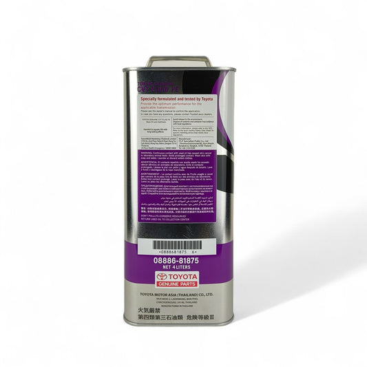 toyota cvtf fe 4-litre transmission fluid back side