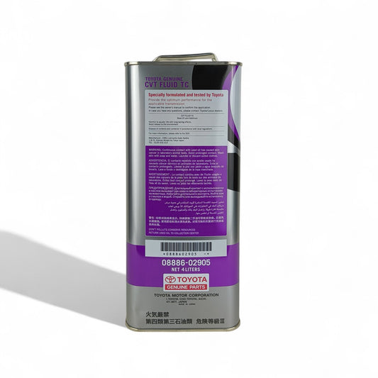 toyota cvtf tc 4-litre transmission fluid back side