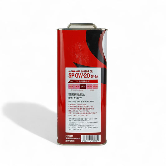 toyota sp 0w20 4-litre engine oil back side