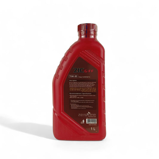 zic g-ff 75w85 1-litre transmission fluid back side