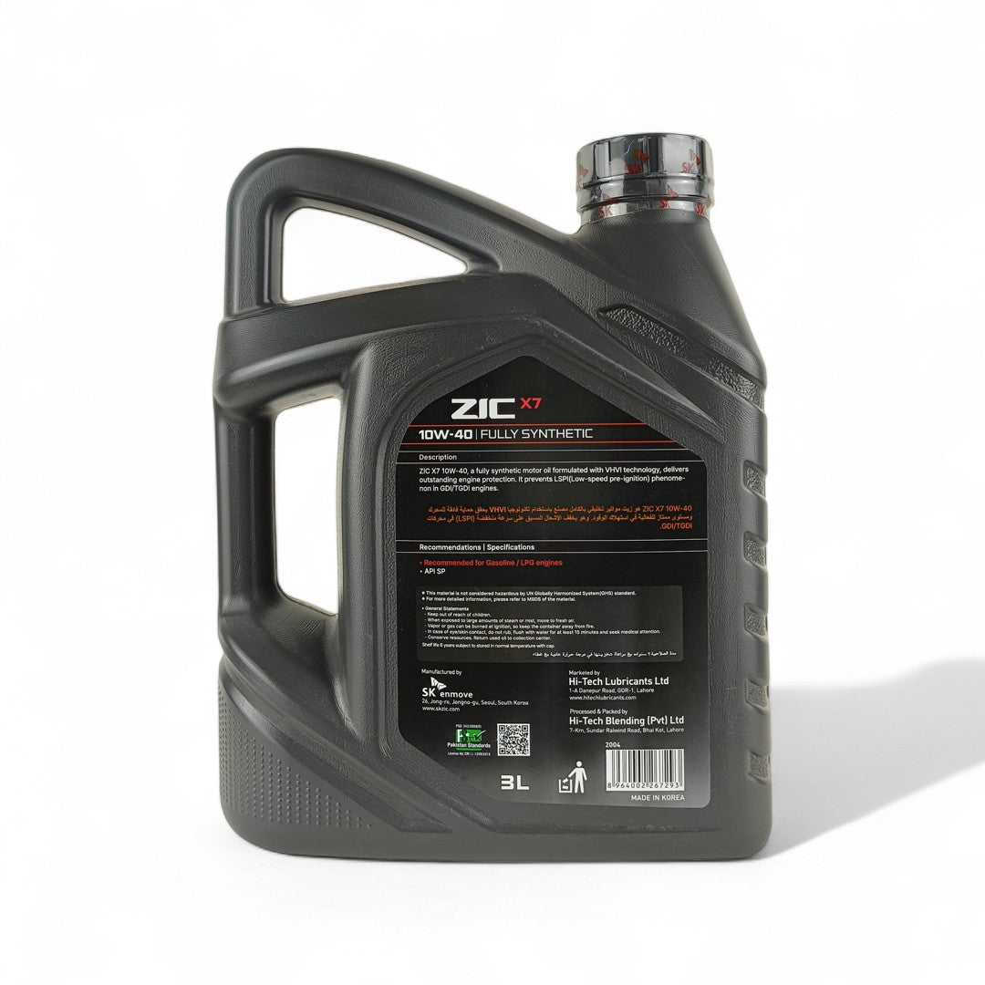 ZIC 10W-40 (10w40) X7 Engine Oil - 3L