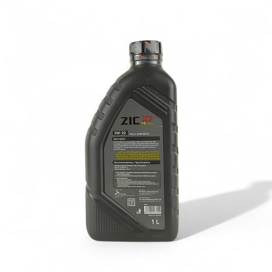 zic x7 fe 5w20 1-litre engine oil back side