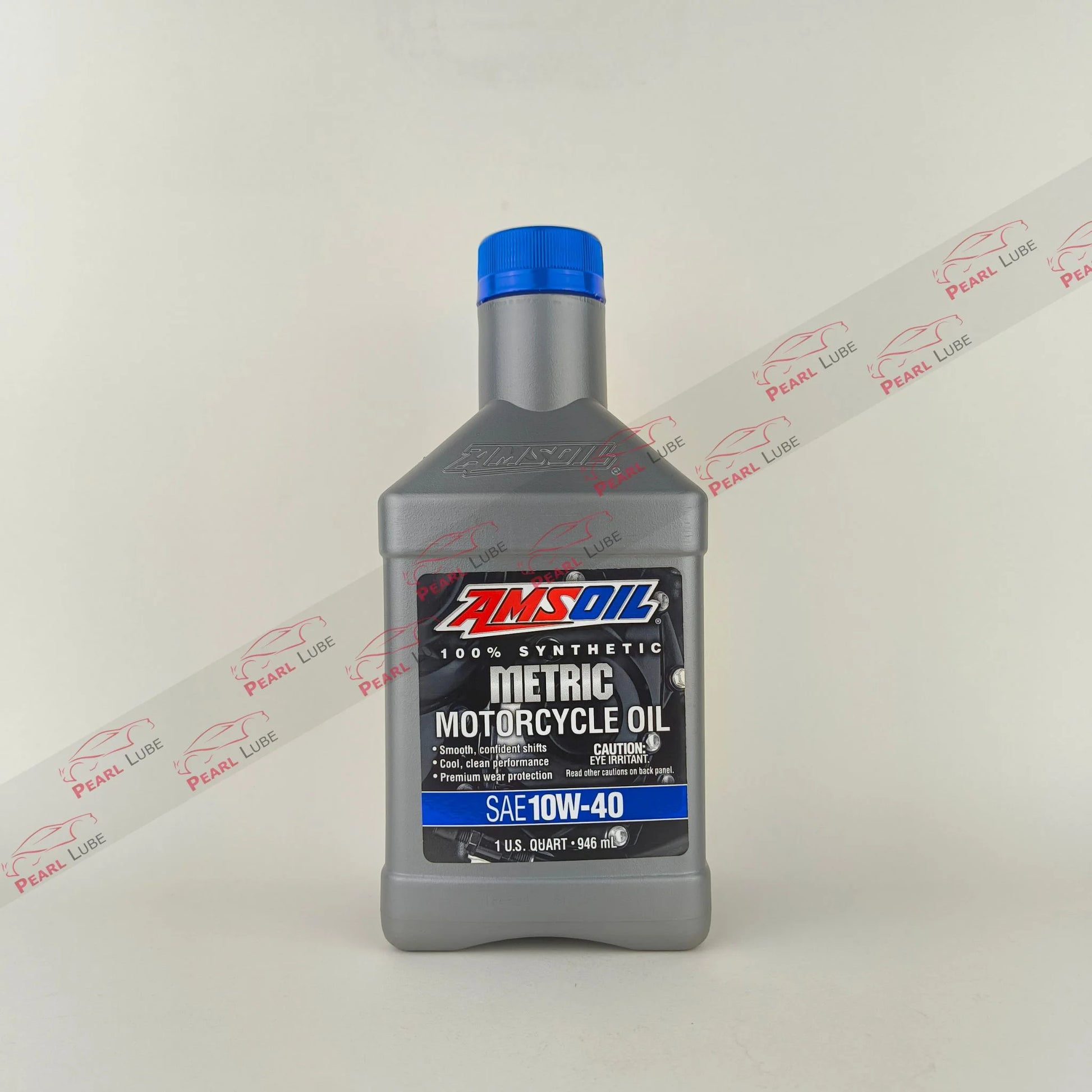 AMSOIL 10W-40 (10w40) Metric Synthetic Motorcycle Engine Oil - 946ml front side