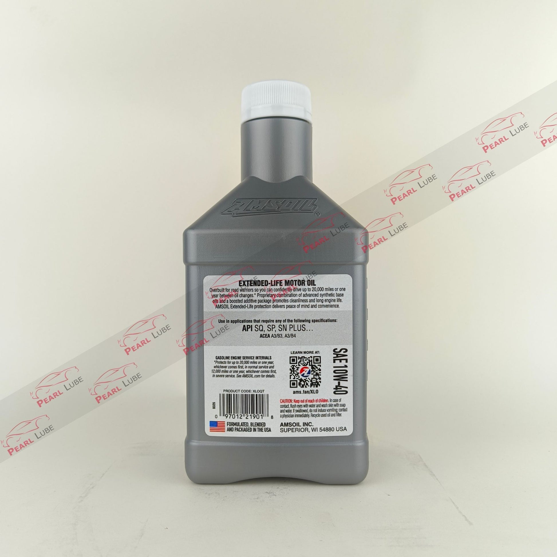 amsoil 10w40 extended life engine oil 946-millilitre back side