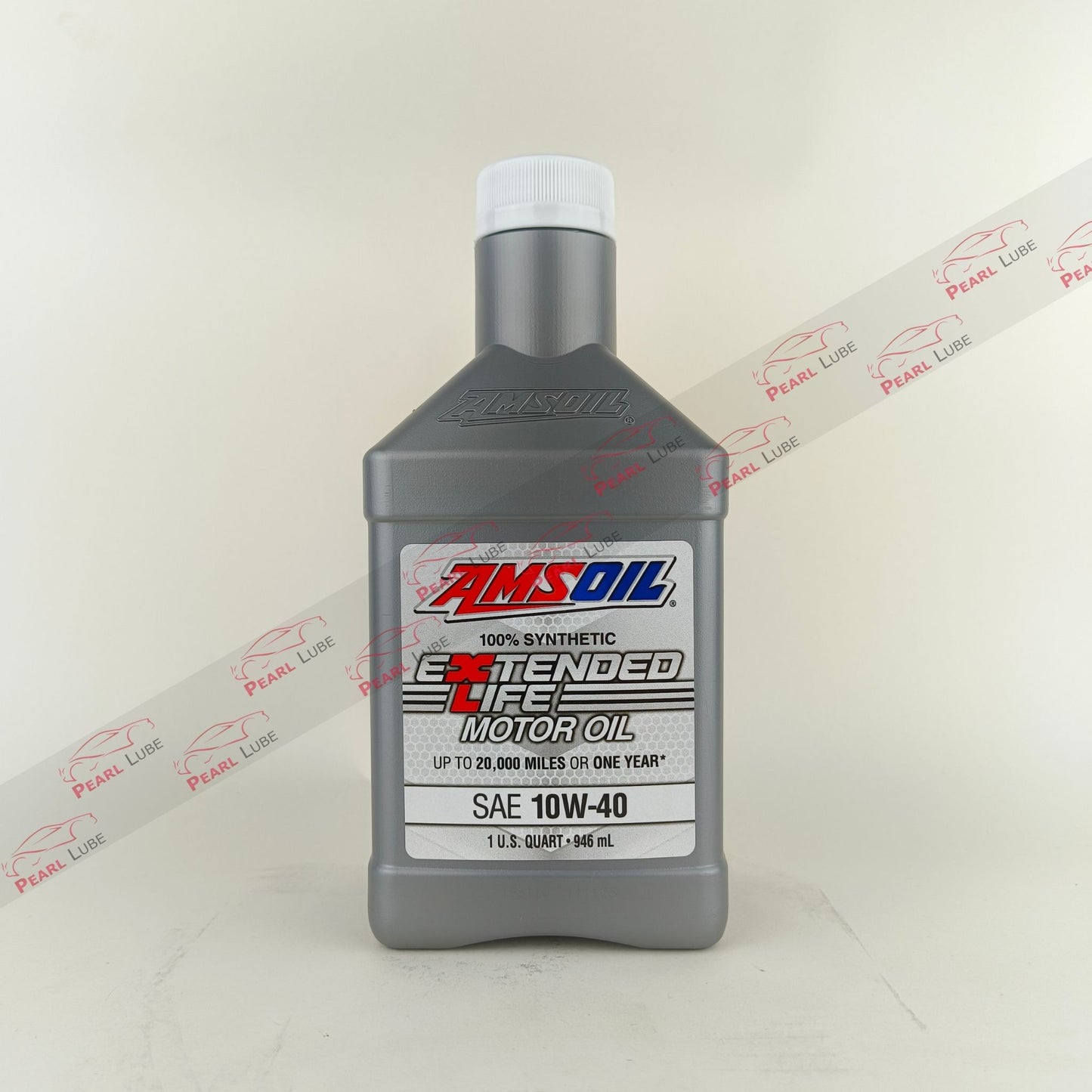 amsoil 10w40 extended life engine oil 946-millilitre front side