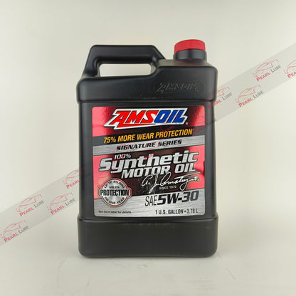 amsoil 5w30 signature series synthetic 3.78-litre engine oil front side
