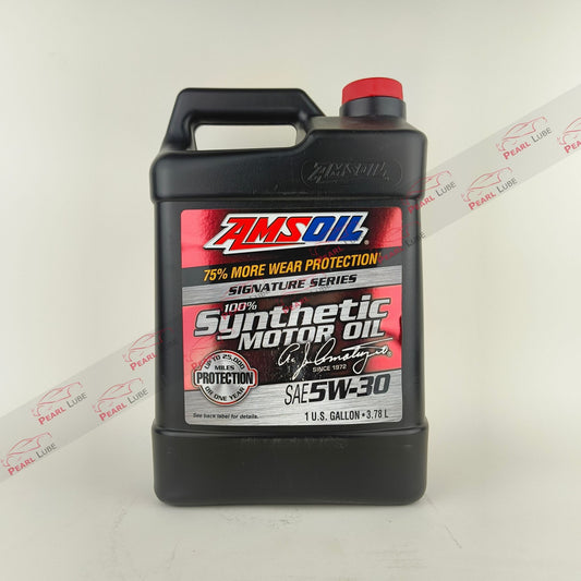 amsoil 5w30 signature series synthetic 3.78-litre engine oil front side